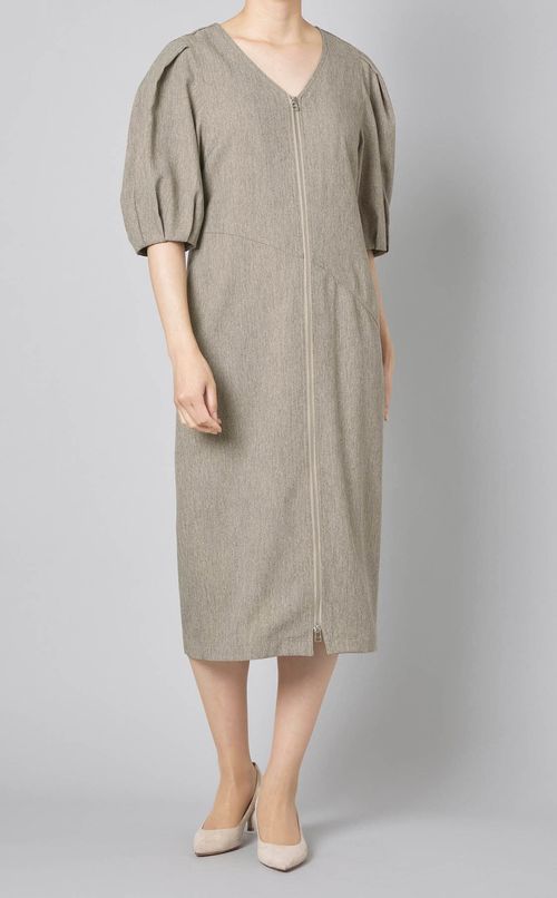 フロントジップオープンワンピース