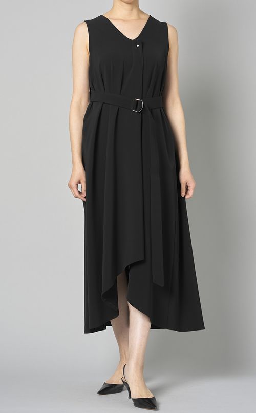 ノースリーブベルテッドワンピース