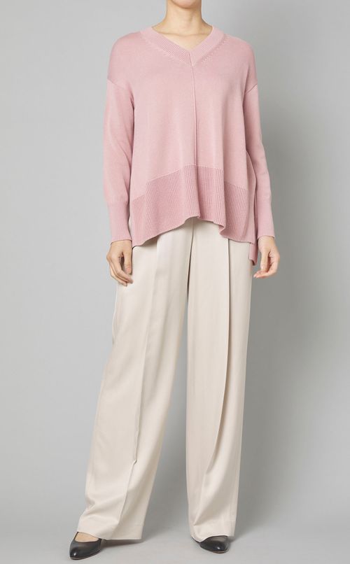 コットンVニットプルオーバー