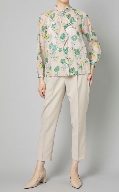 フラワーボウタイブラウス