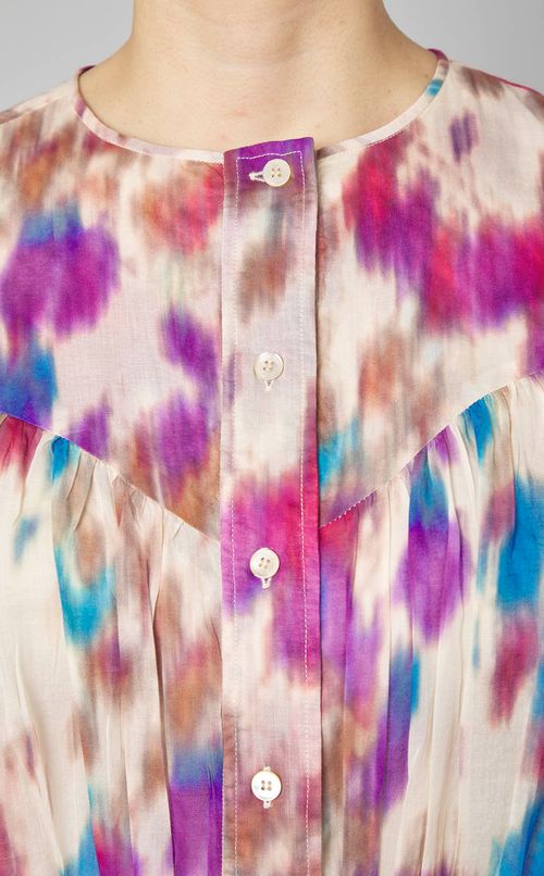 ペイントプリントベルスリーブワンピース