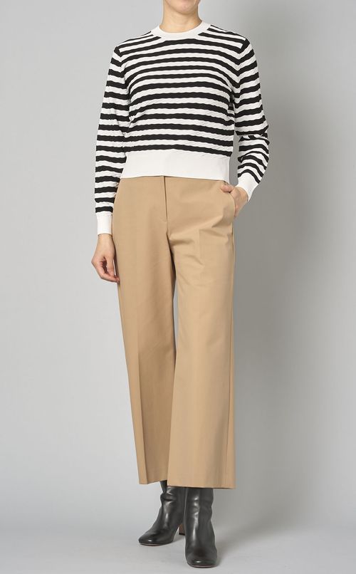 ツイストボーダークルーネックニット