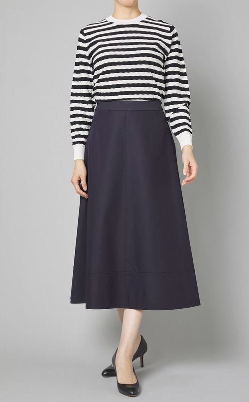 ツイストボーダークルーネックニット