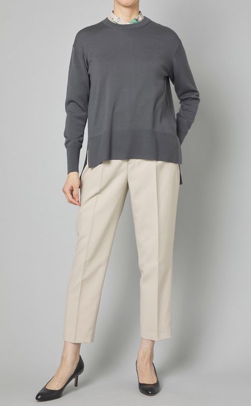 ウールクルーネックニットプルオーバー