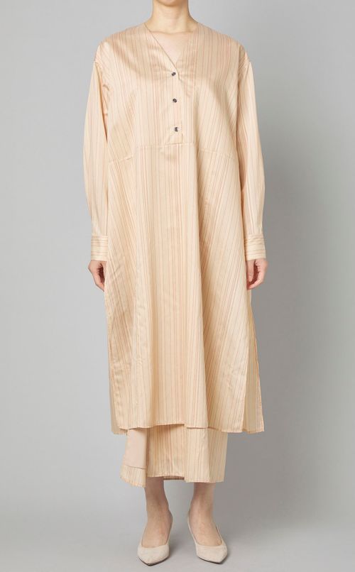 2wayストライプシャツワンピース