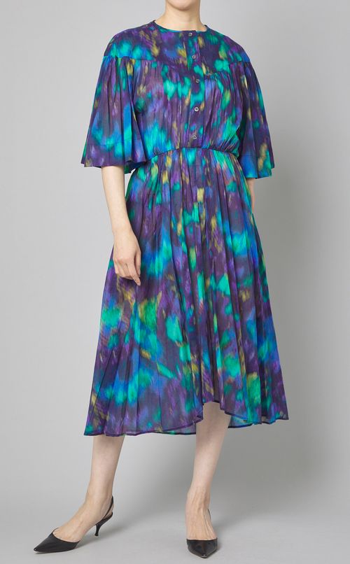 ペイントプリントベルスリーブワンピース