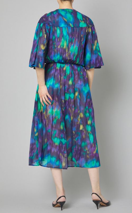 ペイントプリントベルスリーブワンピース