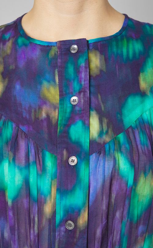 ペイントプリントベルスリーブワンピース