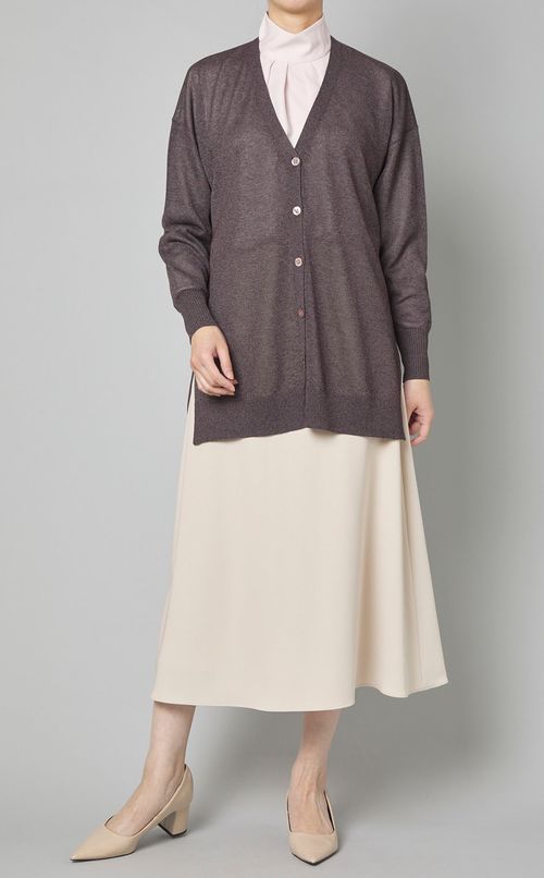 シアーニットカーディガン