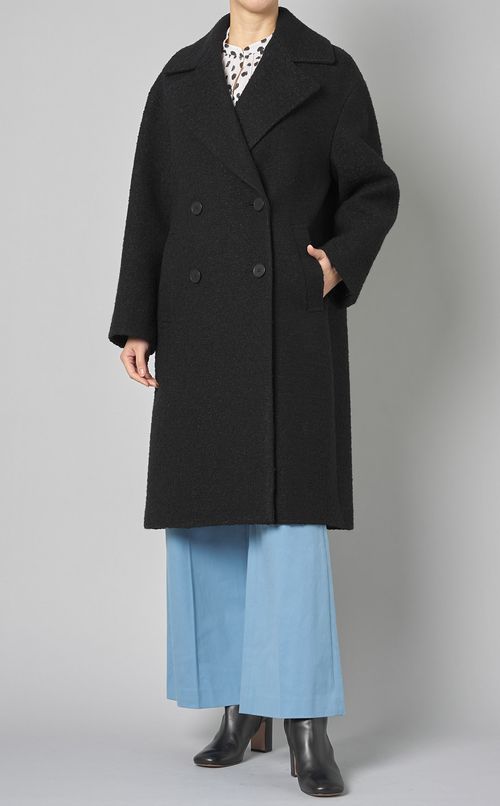 ダブルブレストミドルコート