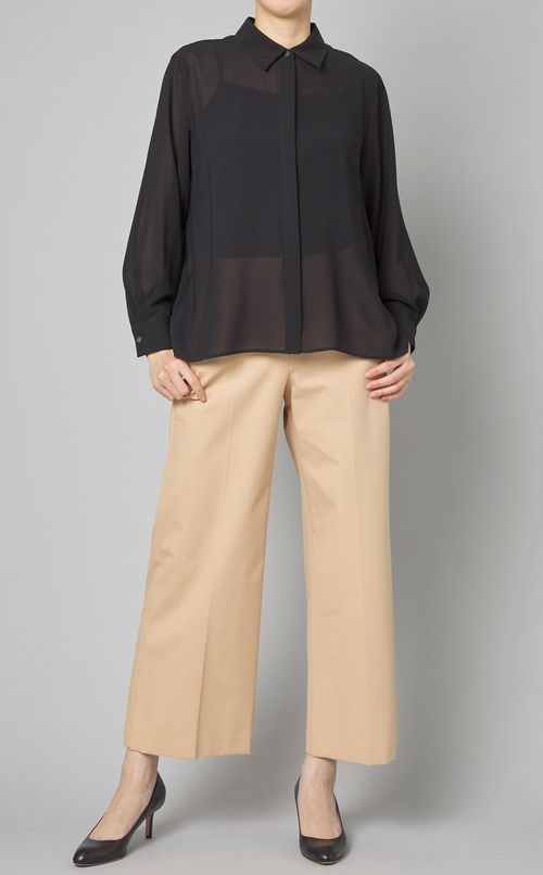 コットンストレッチワイドパンツ