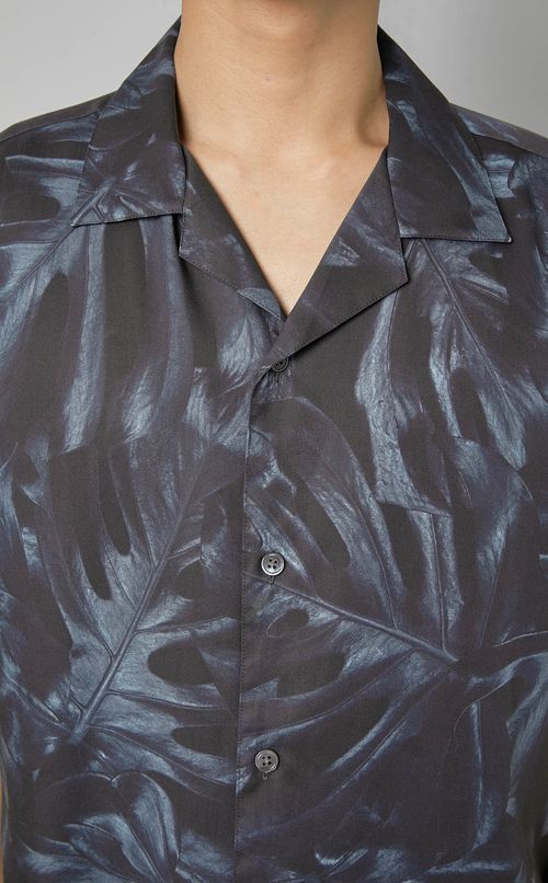 パームプリントショートスリーブシャツ