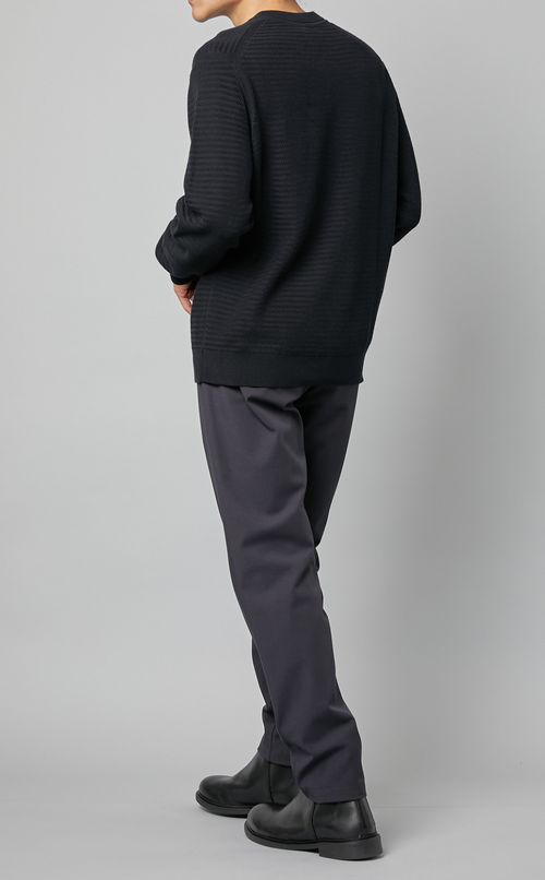 コットンクルーネックニットプルオーバー