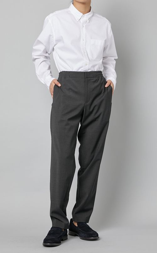 ウール混ドローコードパンツ