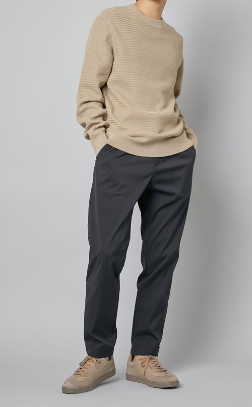 コットンクルーネックニットプルオーバー