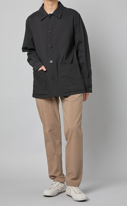 リネン混ストレッチシャツ