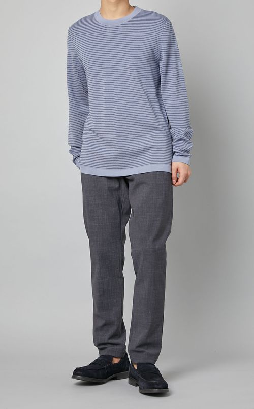 ボーダーリブニットプルオーバー