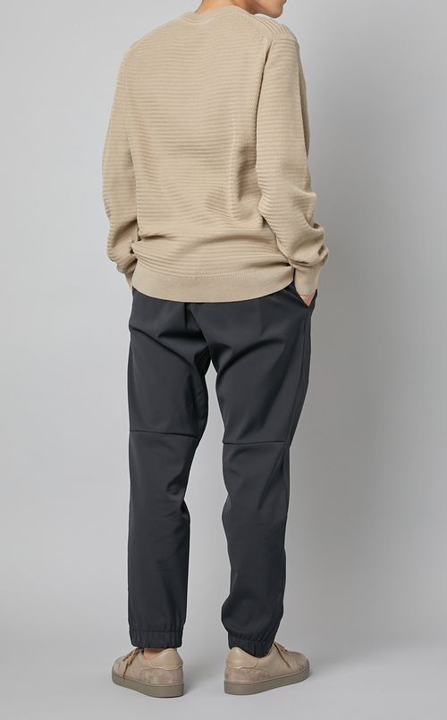 コットンクルーネックニットプルオーバー