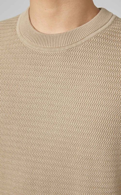 コットンクルーネックニットプルオーバー