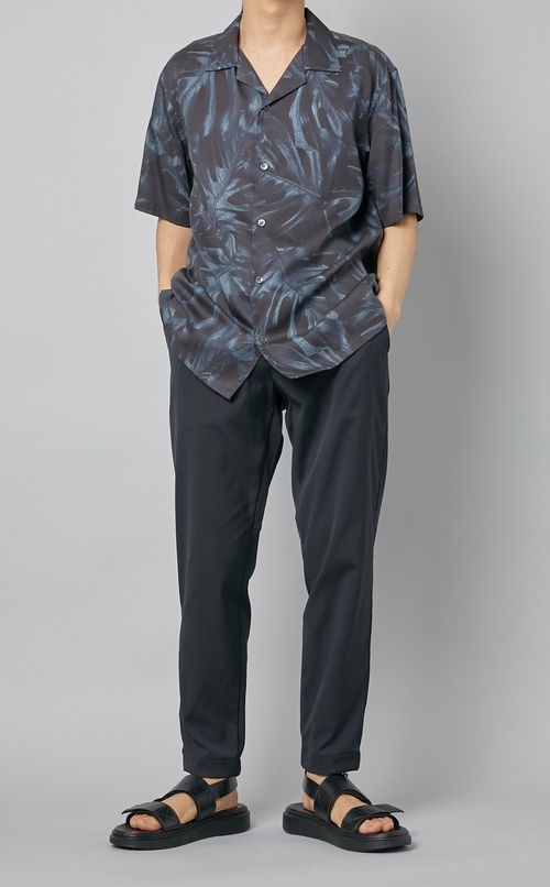 パームプリントショートスリーブシャツ