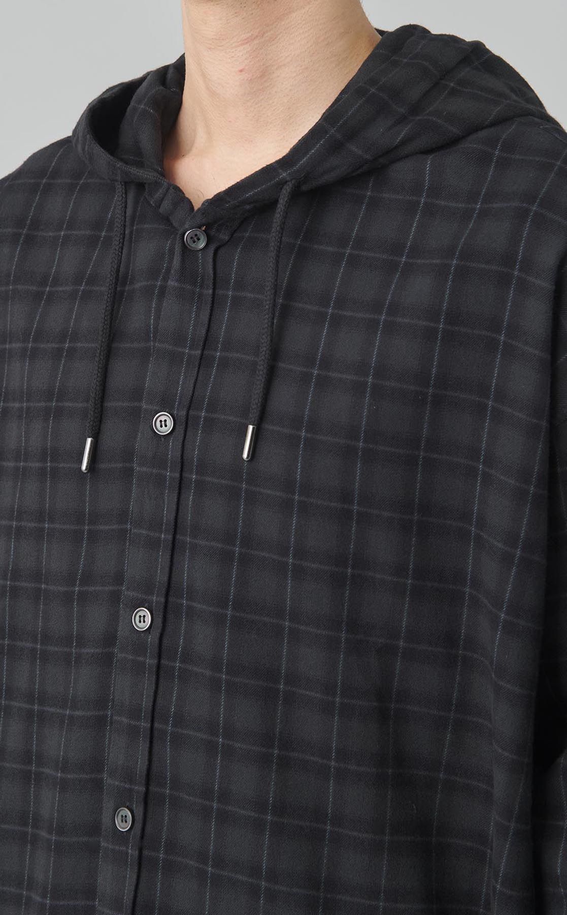 DIESEL フランネルチェックフードシャツ DIESEL｜《手洗い可》フランネルチェックフードシャツ