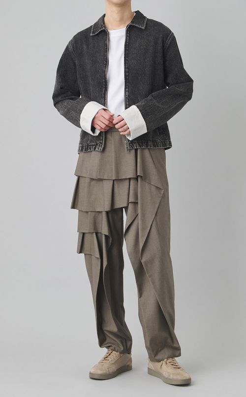 ロールアップスリーブデニムブルゾン