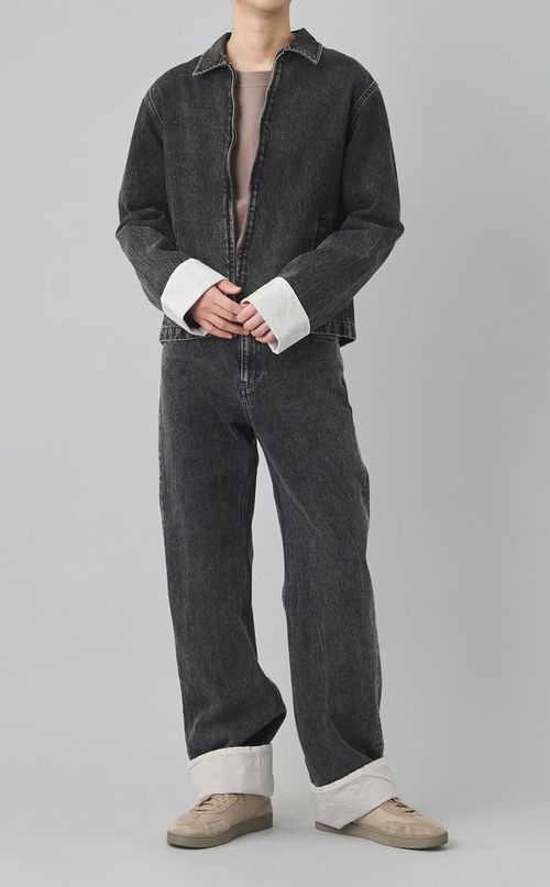 ロールアップスリーブデニムブルゾン