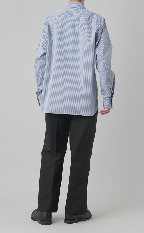 ストライプコットンパイピングシャツ