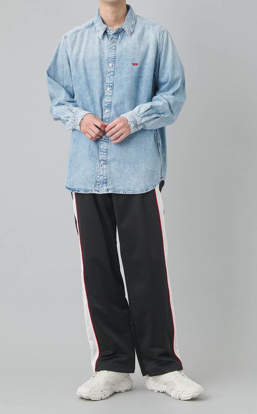 ウォッシュドデニムロングスリーブシャツ