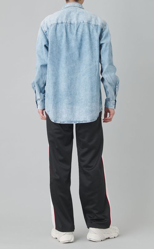 ウォッシュドデニムロングスリーブシャツ