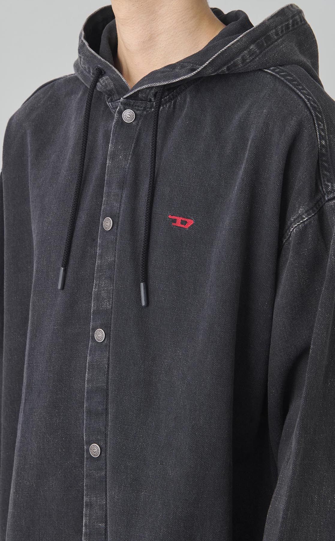 【★★】【値引き特価】DIESEL デニムフードシャツ　美品 DIESEL｜デニムフードシャツ