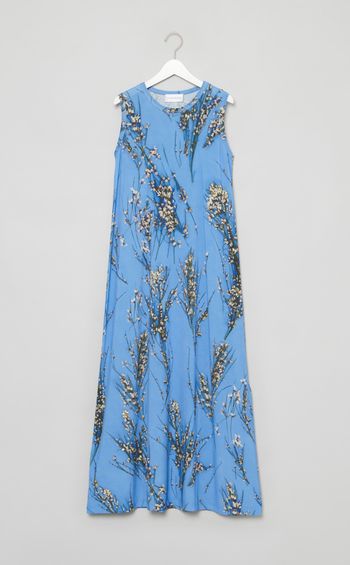 スリーブレスロングジャージードレス