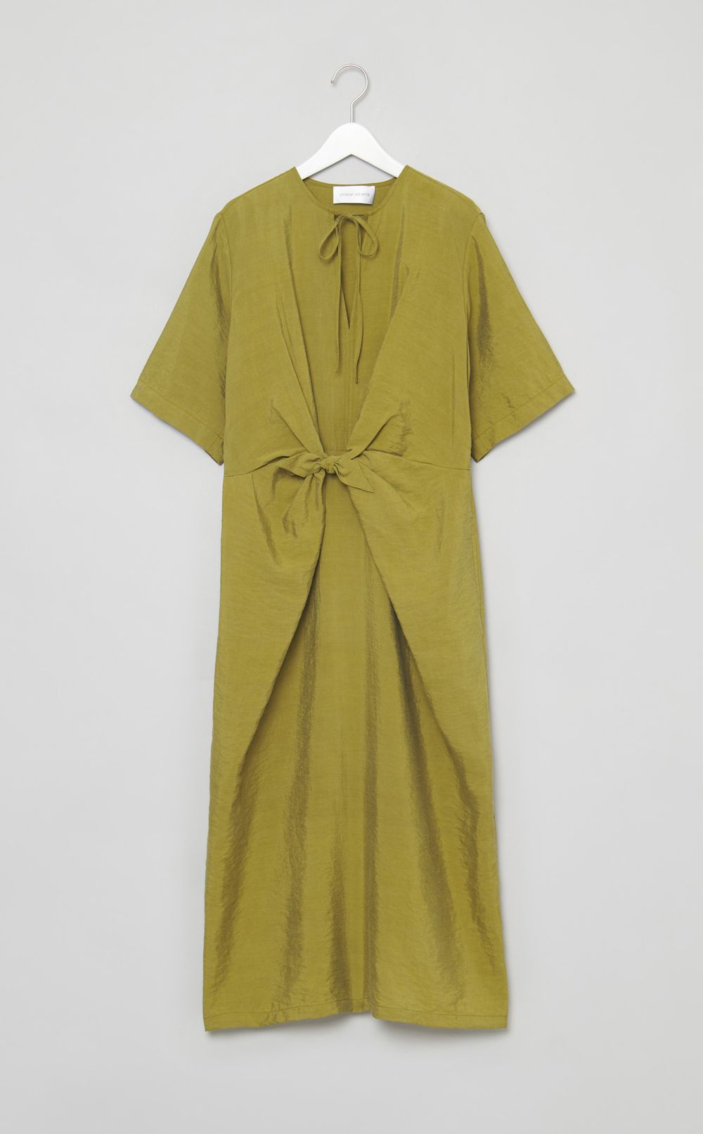 フロントノットハーフスリーブドレス