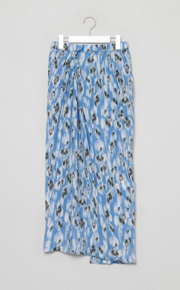 プリントエラスティックミディスカート