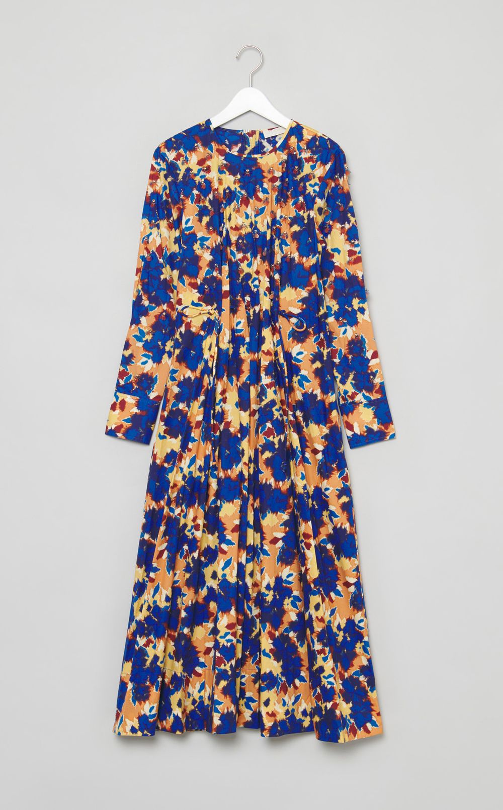 フラワープリントギャザーワンピース