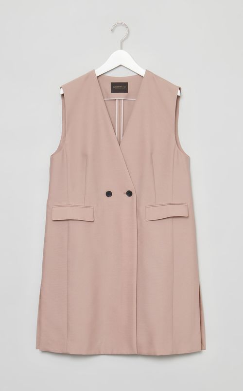 ウールシルクタッサー ロングジレ