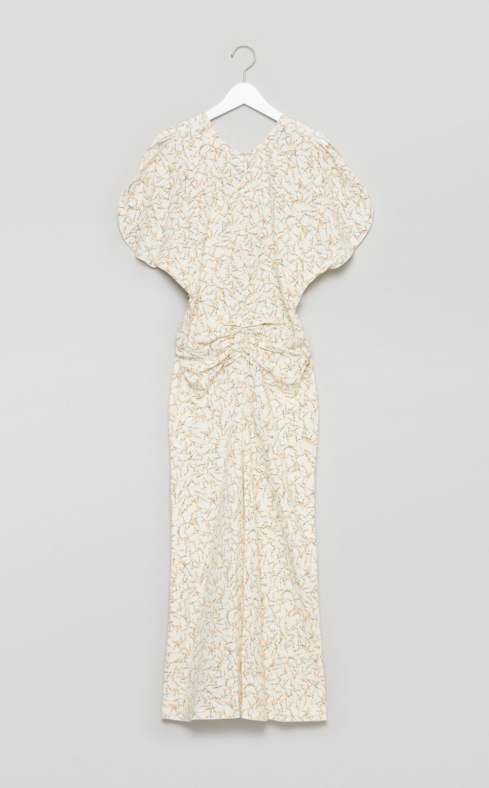 フラワープリン卜ミディワンピース