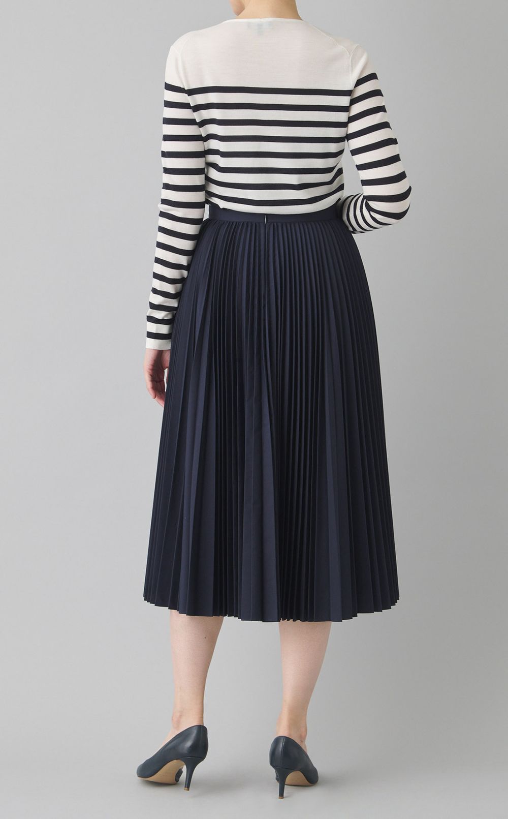 コットンポプリンプリーツスカート