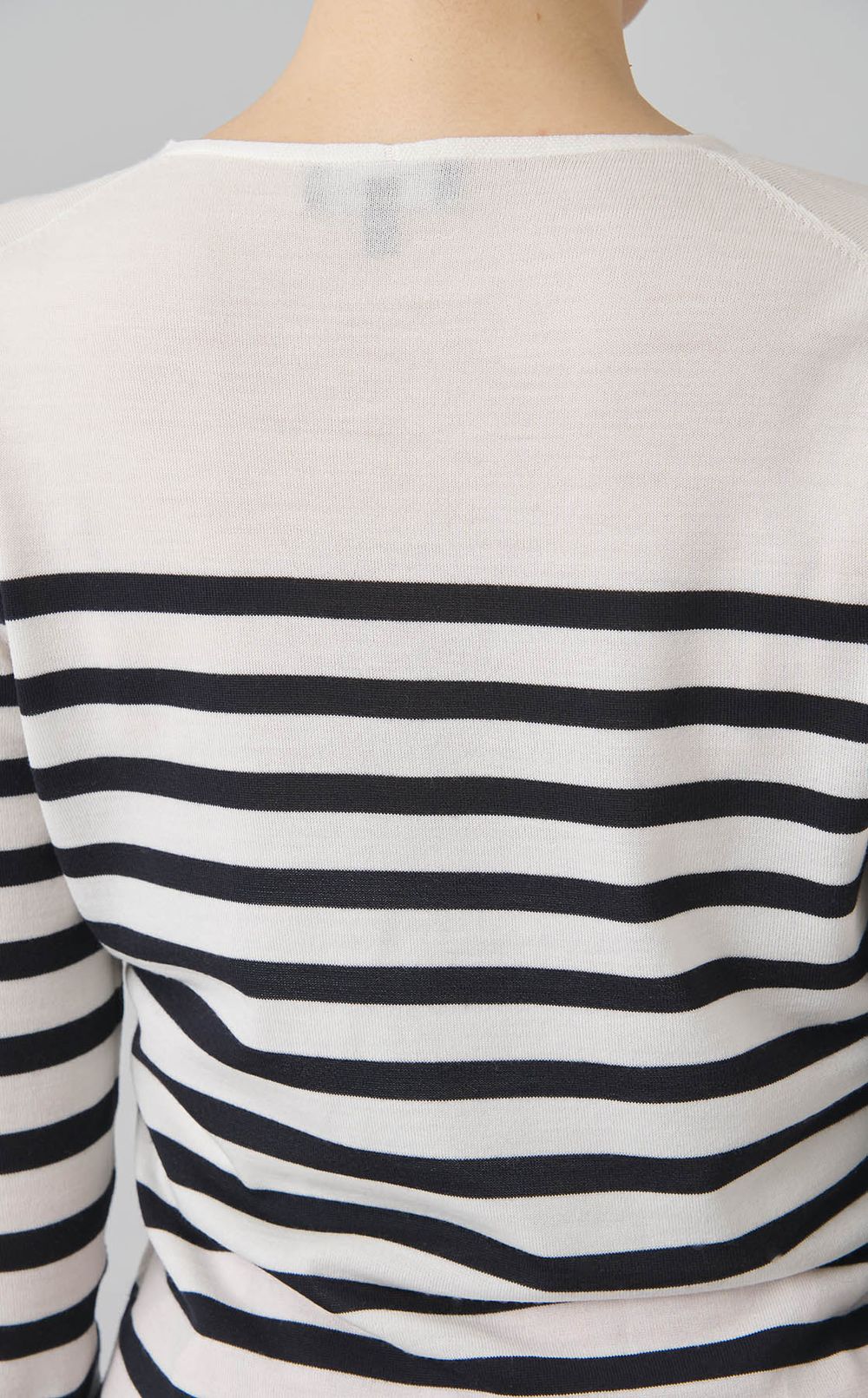 リーガルウールストライプVネックニット