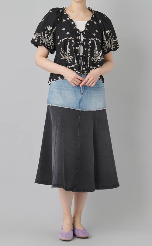 フラワーバードエンブロイダリーブラウス