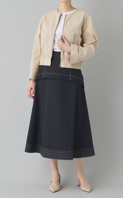 ノーカラーブルゾン