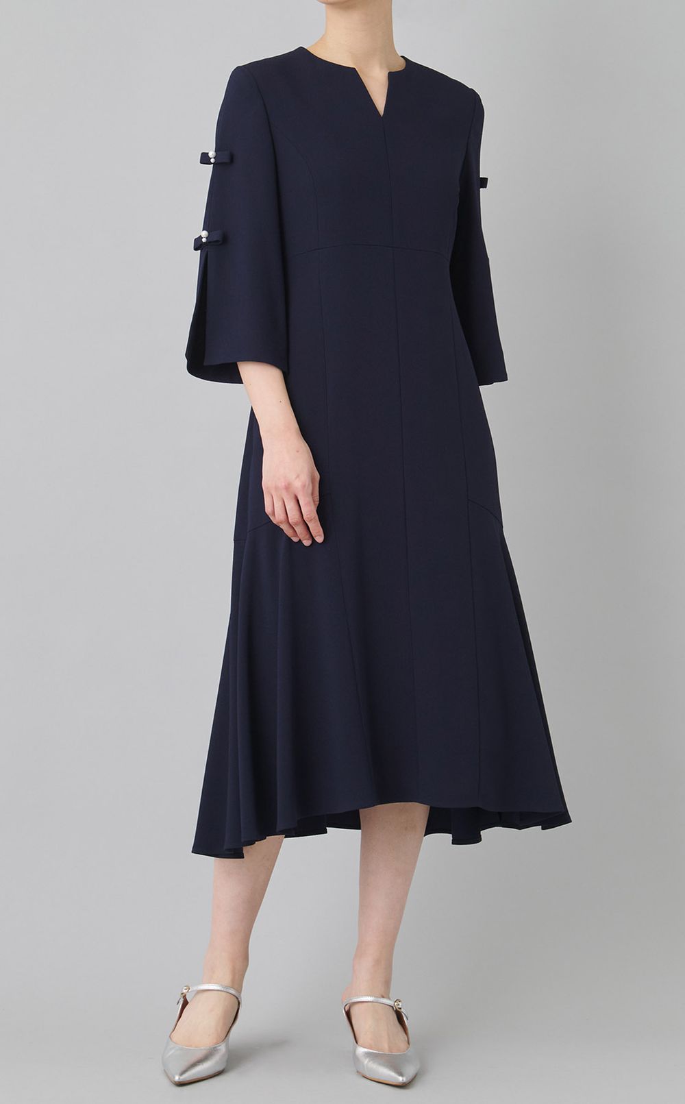 パールリボンスリーブワンピース