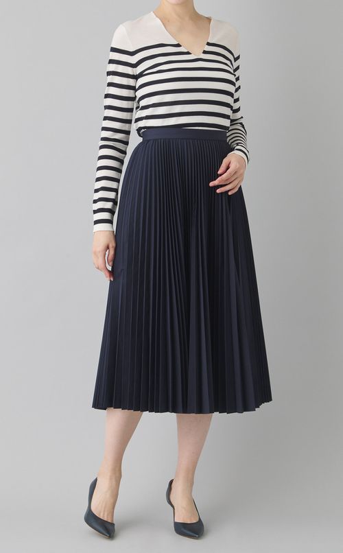 リーガルウールストライプVネックニット