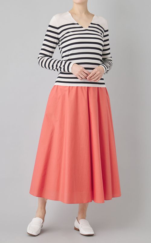 リーガルウールストライプVネックニット