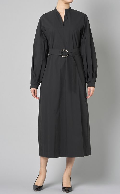 ベルト付パフスリーブワンピース