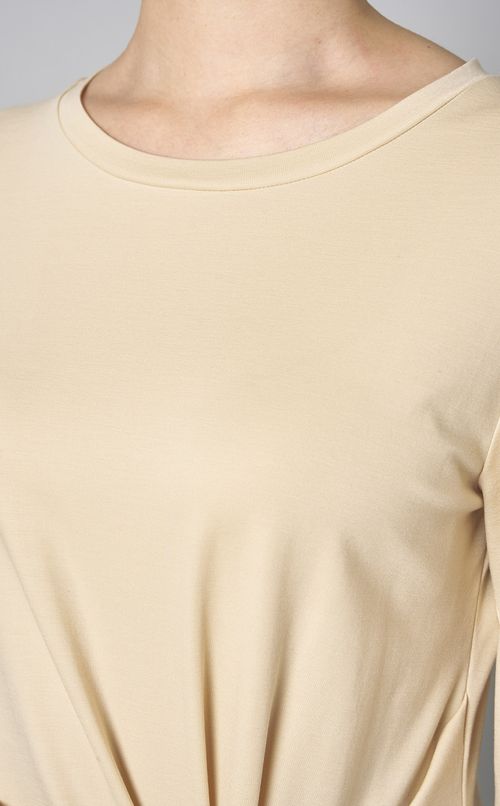 サイドプリーツジャージワンピース