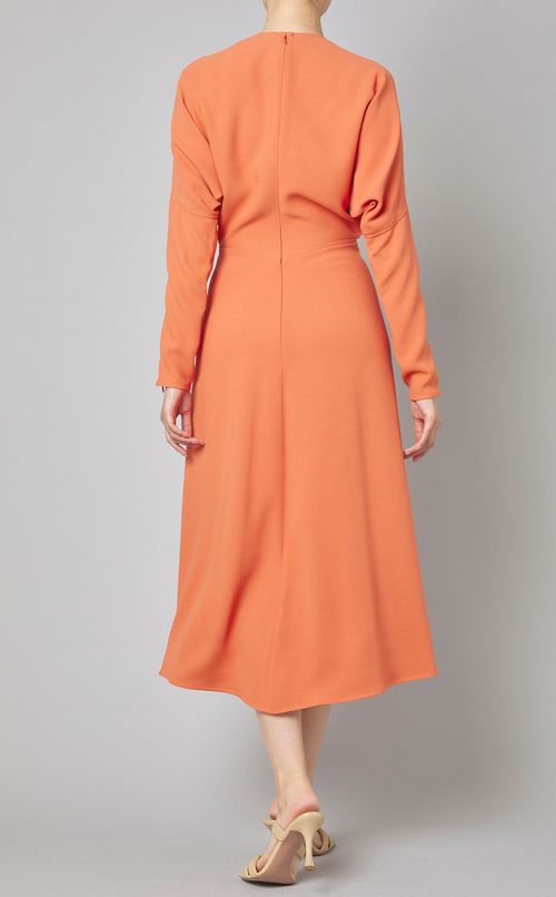 ドルマンスリーブミディワンピース