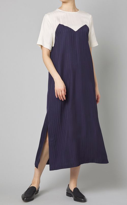 ビスコーズツイルバイカラーワンピース