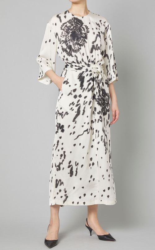 プリントドレープノットワンピース