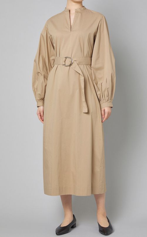 ベルト付パフスリーブワンピース